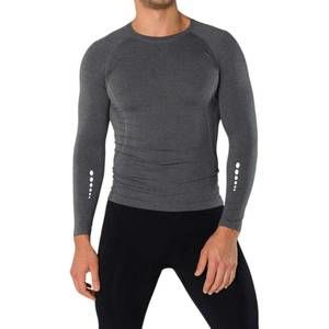 NEW ZENSAH bold compression long sleeve top in heather grey